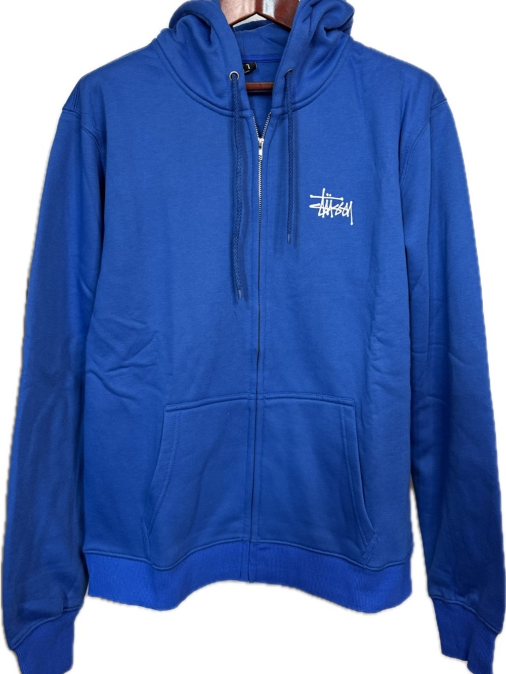 Stüssy Blue Zip-Up Hoodie Men’s Medium. Brand New.